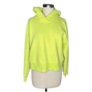 LULULEMON Neon Yellow Green Loungeful Cropped Hoodie Sweatshirt Women's Size 12